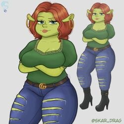 big_breasts big_thighs chubby chubby_female dreamwork dreamworks fat female female_only green green_body obese obese_female ogre ogre_female ogre_girl ogress_fiona princess_fiona princess_fiona_(ogre) shrek shrek_(series) shrek_5 skar_drag