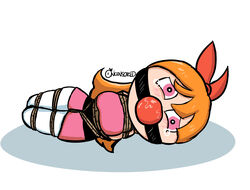 blossom_(powerpuff_girls) bondage bow oncensored original powerpuff_girls rope_bondage