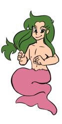 femboy ganbare_goemon genderswap_(ftm) green_hair mermaid merman mystical_ninja nipples rule_63 yae_(ganbare_goemon)