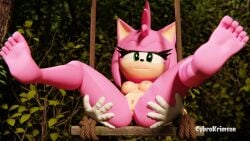 3d amy_rose blender cybrokrimson furry legs_spread legs_up sonic_(series)