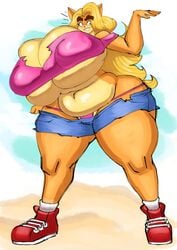 anthro breasts_bigger_than_head buckteeth crash_(series) fake_tawna female fur furry geebie33 huge_breasts large_breasts legs panties slightly_chubby tawna_bandicoot thick_eyebrows thick_thighs thong wide_hips