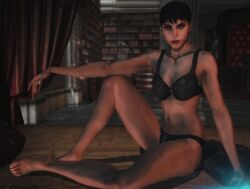 1girls black_hair blue_eyes brunette dc dc_comics dc_extended_universe dceu faora_hu-ul huge_breasts kryptonian lingerie lipstick looking_at_viewer man_of_steel pinup short_hair superman_(series) supervillain