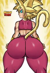 1girls ass big_ass bubble_butt cameltoe dragon_ball dragon_ball_super fusion kefla looking_at_viewer mallow_strife potara_earrings saiyan saiyan_tail super_saiyan