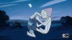 1futa 2d accurate_art_style angry balls barefoot big_nose blue_eyes blue_glans blue_nipples blue_soles cartoon_network edit flat_chest forehead_gem forehead_jewel futanari gem_(species) last_one_out_of_beach_city_(steven_universe) moon mostly_nude night outdoors outside pale_skin pants pants_pull peach_hair pearl_(steven_universe) penis public public_nudity screenshot_edit semi-erect sitting small_ass solo starry_sky steven_universe undressing