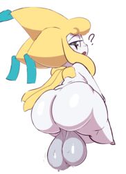 ? ass balls big_balls big_butt furry genitals hi_res huge_balls huge_butt jirachi kingofacesx legendary_pokemon male male_only nintendo pokémon_(species) pokemon pokemon_(species) shortstack simple_background solo sweat thick_thighs video_games white_background white_body