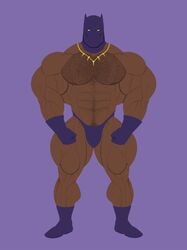 1boy abs african african_male bara biceps big_muscles black_panther_(marvel) black_panther_(series) boots bulge chest_hair collar dark-skinned_male dark_skin flaccid gloves human male male_only marvel mask masked masked_male melanin muscular muscular_arms muscular_legs muscular_male pecs ripped-saurian solo solo_male superhero t'challa