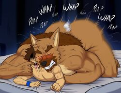 anal anthro anthro_penetrating anthro_penetrating_human armband big_dom_small_sub blush bodily_fluids brown_body brown_fur brown_hair canid canine canis clenched_teeth closed_eyes domestic_dog dominant duo finger_fetish finger_in_mouth finger_play fingers fur gay german_shepherd hair herding_dog human human_on_anthro human_penetrated interspecies larger_anthro larger_male male male/male male_only male_penetrated male_penetrating male_penetrating_male mammal motion_blur muscular muscular_anthro muscular_male nipples nude pablo_palafox pastoral_dog penetration romantic romantic_couple sex size_difference smaller_human smaller_male sweat teeth text tongue tongue_out yaoi