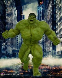 1boy 3d 3d_(artwork) abs angry bara beefcake biceps completely_nude flaccid_penis green-skinned_male green_skin hulk hulk_(series) male male_only marvel marvel_comics msangelfood muscular nude nude_male solo