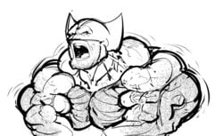 bara big_pecs chest_hair facial_hair hairy male_only marvel mask masked masked_male monochrome muscle_growth muscular muscular_arms muscular_male nude pecs ripped-saurian screaming solo solo_male veiny_arms wolverine wolverine_(x-men) x-men