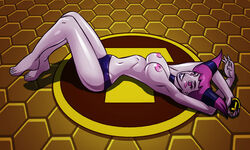 breasts dc_comics female female_focus female_only hagfish jinx_(dc) nipples panties pink_eyes pink_hair pinup straight_hair teen_titans