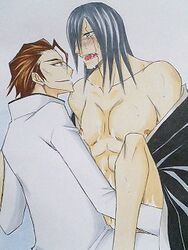 aizen_sousuke bleach kenpachi_zaraki sosuke_aizen tagme yaoi zaraki_kenpachi