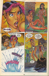 alex_garner bobby_lane burnout caitlin_fairchild comic dark-skinned_female dark_skin dc_comics edit female freefall_(gen¹³) gen¹³ grunge j_scott_campbell joe_chiodo native_american nipples photoshop sarah_rainmaker