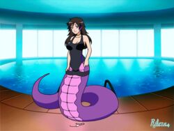 animated ass_expansion breast_expansion expansion female gender_transformation growth lamia naga original_character rikeza rule_63 snake_girl species_transformation transformation