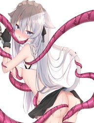 animal_ears anus ass bondage breasts kamu_(geeenius) maid nekomimi nipples no_bra nopan pussy shirt_lift skirt_lift tail tentacle uncensored