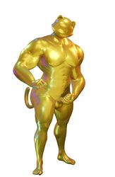 3d 3d_(artwork) ass balls body_blush dollymolly323 domestic_cat epic_games feet fortnite gold_meowscles_(fortnite) male male_only meowscles_(fortnite) naked penis tagme