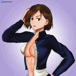 1girls breasts brown_hair darkhunterarts female female_only jujutsu_kaisen kugisaki_nobara short_hair solo solo_female tagme