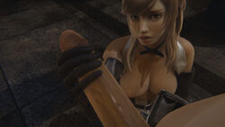 16:9 1futa 1girls 3d big_breasts brown_eyes brown_hair cassandra_alexandra fetish futanari handjob hildegard_von_krone indoors long_hair looking_at_viewer mole mole_under_mouth open_eyes partially_clothed penis penis_grab penis_in_hand soul_calibur