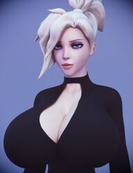 3d alternate_breast_size bedroom_eyes boob_window cleavage_cutout dashie116 huge_breasts mercy overwatch