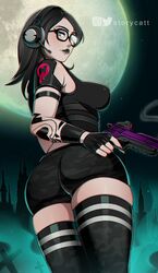 1girls absurd_res ass black_clothing breasts clothed female fortnite fortnite:_battle_royale goth jawbreaker_(fortnite) looking_at_viewer nipple_bulge smile solo storycatt tagme thighhighs