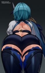 ass boots eula_(genshin_impact) female female_only genshin_impact solo_female storycatt thigh_boots