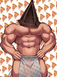 1boy abs apron biceps gay horror horror_himbos male male_focus male_only muscle muscles muscular muscular_arms muscular_chest muscular_legs muscular_male nipples pecs pyramid_head silent_hill silent_hill_2 solo solo_male