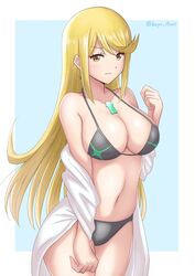 1girls 2021 6oryo_illust alternate_costume bangs belly bikini blonde_hair blush boob_window cleavage closed_mouth clothed core_crystal cute ear_piercing ear_ring earrings elegant eyebrows eyebrows_through_hair eyebrows_visible_through_hair eyelashes facing_forward female female_only fist frown goddess gold_eyes highres huge_breasts humanoid jewelry kuudere large_breasts legs long_hair looking_at_another looking_at_viewer mythra_(xenoblade) pale-skinned_female pale_skin panties revealing_clothes solo solo_focus swept_bangs tagme thick_thighs thighs tsundere v-shaped_eyebrows very_long_hair wavy_mouth wedgie woman xenoblade_(series) xenoblade_chronicles_2 yellow_eyes yellow_hair