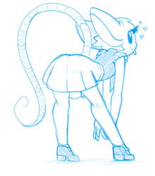 1boy anthro crossdressing eyelashes femboy feminine_male fur furry furry_only gay girly high_heels humanoid male male_only malesub mouse mouse_ears mouse_tail posing reggie_(whygena) showing_off sketch skirt solo tagme trap whygena yaoi