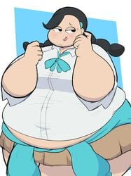 alternate_breast_size candice_(pokemon) enormous_belly fat huge_belly huge_breasts midnitemorty obese obese_female overweight overweight_female pokemon pokemon_dppt thick_thighs