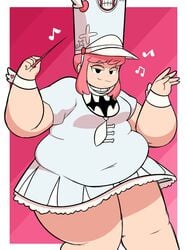 enormous_belly fat huge_belly jakuzure_nonon kill_la_kill midnitemorty overweight pink_hair thick_thighs