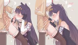 1futa 2girls black_hair blowjob clothed clothing duo fellatio female female_focus female_only futa_on_female futanari hololive hololive_english hololive_myth human intersex lesbian licking light-skinned_female light-skinned_futa light_skin mostly_clothed ninomae_ina'nis oral pale_skin panties sex sitting source_request virtual_youtuber watson_amelia yokawausoyo yuri