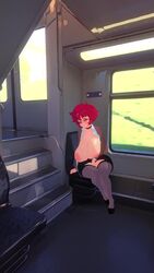 1girls 3d 9:16 animated areola areolae balak clothing female female_focus female_masturbation female_only female_solo huge_breasts human looking_at_viewer masturbation maxine_(balak) pubes pubic_hair public red_hair shorter_than_30_seconds solo_female sound tagme train train_interior vertical_video video voluptuous