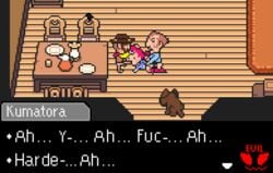 1girls 2boys 2d 2d_animation animated boney duster_(mother_3) earthbound earthbound_(series) female flint_(mother_3) kumatora mob_face mother_(series) mother_3 nintendo oral_sex pixel_animation pixel_art text_box theevilfallenone threesome vaginal_sex