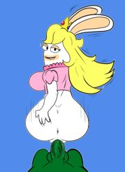 anus artybear big_penis bottomless butt clothed clothing crossover duo female furry genitals male mario_(series) mario_+_rabbids mario_+_rabbids:_kingdom_battle penis rabbid rabbid_peach raving_rabbids size_difference video_games