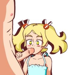 animated black_eyes blonde_hair color colored deep_blowjob deepthroat imminent_deepthroat oral pigtails skinny struggling_to_fit swf_chan teenager throat_bulge tight_throat twintails w.t.dinner young