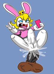 animal_genitalia animal_penis artybear balls big_penis crossover duo equine_penis female genitals mario_(series) mario_+_rabbids mario_+_rabbids:_kingdom_battle penis pussy rabbid rabbid_peach raving_rabbids size_difference video_games