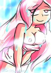 ami ami_(gwain_saga) exposed_breasts geoexe gwain_saga saraawoken shower towel