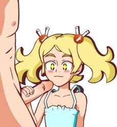 animated black_eyes blonde_hair color colored deep_blowjob deepthroat imminent_deepthroat oral pigtails skinny struggling_to_fit swf_chan teenager throat_bulge tight_throat twintails w.t.dinner young