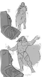 2boys bara cape fulgrim gay imperium_of_man iron_warriors long_hair long_hair_male male_focus muscular muscular_male perturabo presenting presenting_body primarch sketch syberfab tattoos thousand_sons warhammer_(franchise) warhammer_40k