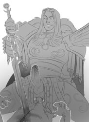 2boys anal anal_sex armor bara beauty_mark blood clothed_sex cum cum_inside emperors_children faceless_male fulgrim gay gore grayscale greyscale grin imperium_of_man long_hair long_hair_male male_focus penis penis_out power_armor primarch riding_penis size_difference stabbing sword syberfab warhammer_(franchise) warhammer_40k white_hair yaoi