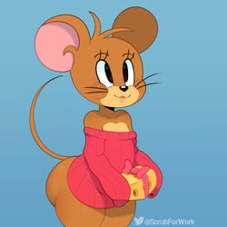 1boy androgynous cheese femboy feminine_male huge_ass jerry_mouse male male_only mouse ribbon somescrub sweater thick_thighs tom_and_jerry trap