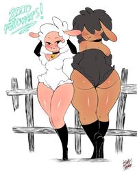 anthro barbara_blacksheep big_butt black_sheep caprine high_heels leggy_lamb mob_face presenting_hindquarters saltyxodium sheep sheep_wrecked thick_thighs