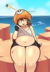 1girls big_belly chubby guilty_gear may_(guilty_gear) nobodydusk plump spats sweat thick_thighs