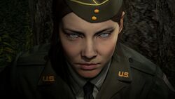 3d akatomasu before_sex beret blue_eyes brown_hair call_of_duty call_of_duty_ww2 clothed corporal_green female fully_clothed hi_res highres imminent_oral looking_at_viewer looking_up military necktie night outside pov pov_eye_contact shirt soldier source_filmmaker tie uniform world_war_2