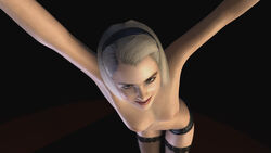 16:9 1girls 3d animated blonde_hair breasts_exposed chilling_adventures_of_sabrina female hairband kchentai kiernan_shipka leaning light_skin lingerie open_eyes open_mouth sabrina_spellman sabrina_the_teenage_witch short_hair small_breasts softcore solo solo_focus thighhighs