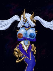 between_breasts breast_expansion convenient_censoring convenient_censorship cosmic_destiny_nami cosmic_series earth giantess huge_breasts khazadrim league_of_legends mars mermaid mermaid_giantess nami_(league_of_legends) outer_space planet planet_between_breasts saturn space stars