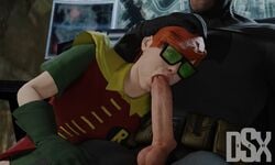 3d animated batman batman_(series) big_penis blender blowjob blowjob_face cape carrie_kelley dasovix dc dc_comics deep_blowjob deep_throat deepthroat faceless_male female gloves hand_on_head male red_hair robin_(carrie_kelley) robin_(dc) video