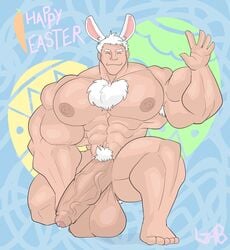 1boy abs armpit_hair balls balls_on_ground bara bench_press biceps chest_hair chest_tuft easter eyes_closed flaccid foreskin furry furry_only gab_art growing growth gym hairy_armpits happy happy_easter hyper hyper_balls hyper_genitalia hyper_muscles hyper_penis hyper_testicles male male_focus male_only muscles muscular muscular_anthro muscular_arms muscular_back muscular_legs muscular_male muscular_thighs nipples nude partially_retracted_foreskin penis pubic_hair rabbit smile solo solo_focus solo_male uncircumcised white_hair