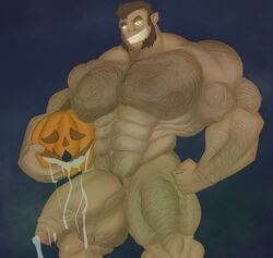 abs bench_press biceps boner cum cum_in_pumpkin erection furry furry_only gab_art growing growth gym halloween hyper hyper_balls hyper_genitalia hyper_muscles hyper_penis hyper_testicles male male_focus male_only muscle muscles muscular muscular_anthro muscular_arms muscular_back muscular_legs muscular_male muscular_thighs nipples nude solo solo_male werewolf