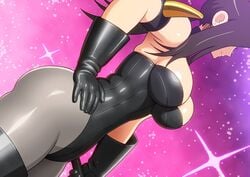 1girls 2d armlet breasts brown_hair corset dominatrix earrings enkaboots female holding_object leather leather_boots leather_gloves leotard long_hair pantyhose ponytail riding_crop side_view sideboob thigh_boots thighhighs voluptuous yui_kurosawa_(enkaboots)