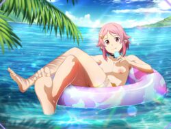 areolae barefoot edit feet headgear lisbeth naked nipples nude nude_female nude_filter shinozaki_rika short_hair soles sword_art_online toes